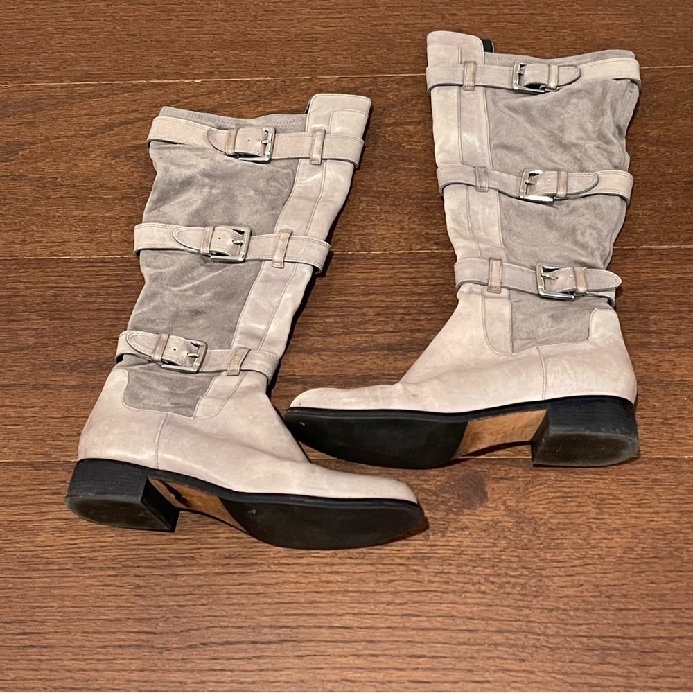 Cole Haan Grey Suede and Leather Pull On Boots Size 9 - Picture 2 of 9